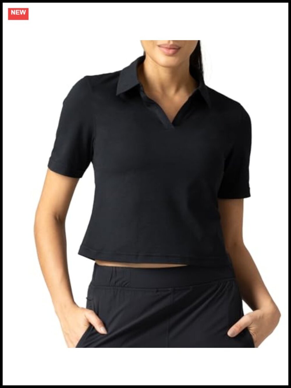 Sorona Fabric Lightweight Quick Dry V-Neck Collared Golf Polo Shirt for Women